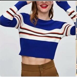Zara Crewneck Stretchable Cropped Sweater